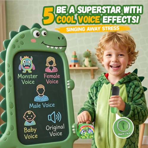 Image of YLL Karaoke Machine for Kids, Portable Mini Speaker with 2 Wireless Microphones, Kids Toy Gifts for Boys Ages 3, 4, 5, 6, 7, 8, 9, 10+ Years Old, 4-12th Birthday Singing Home Family Party