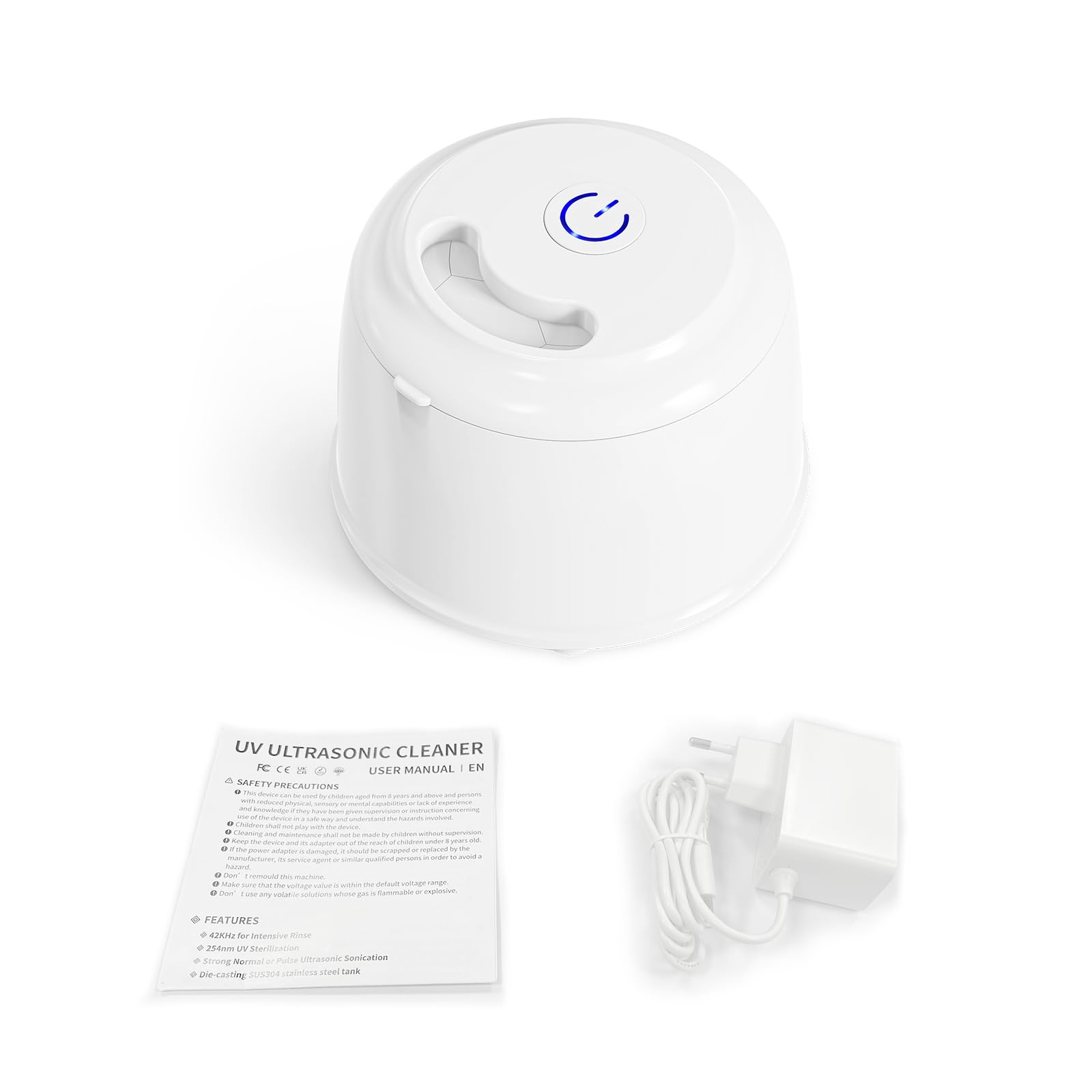 DK SONIC Myjka Ultradźwiękowa 200ML 24W | Do Protez i Biżuterii z Trybem Odgazowania | Czyszczenie Nakładek Monet