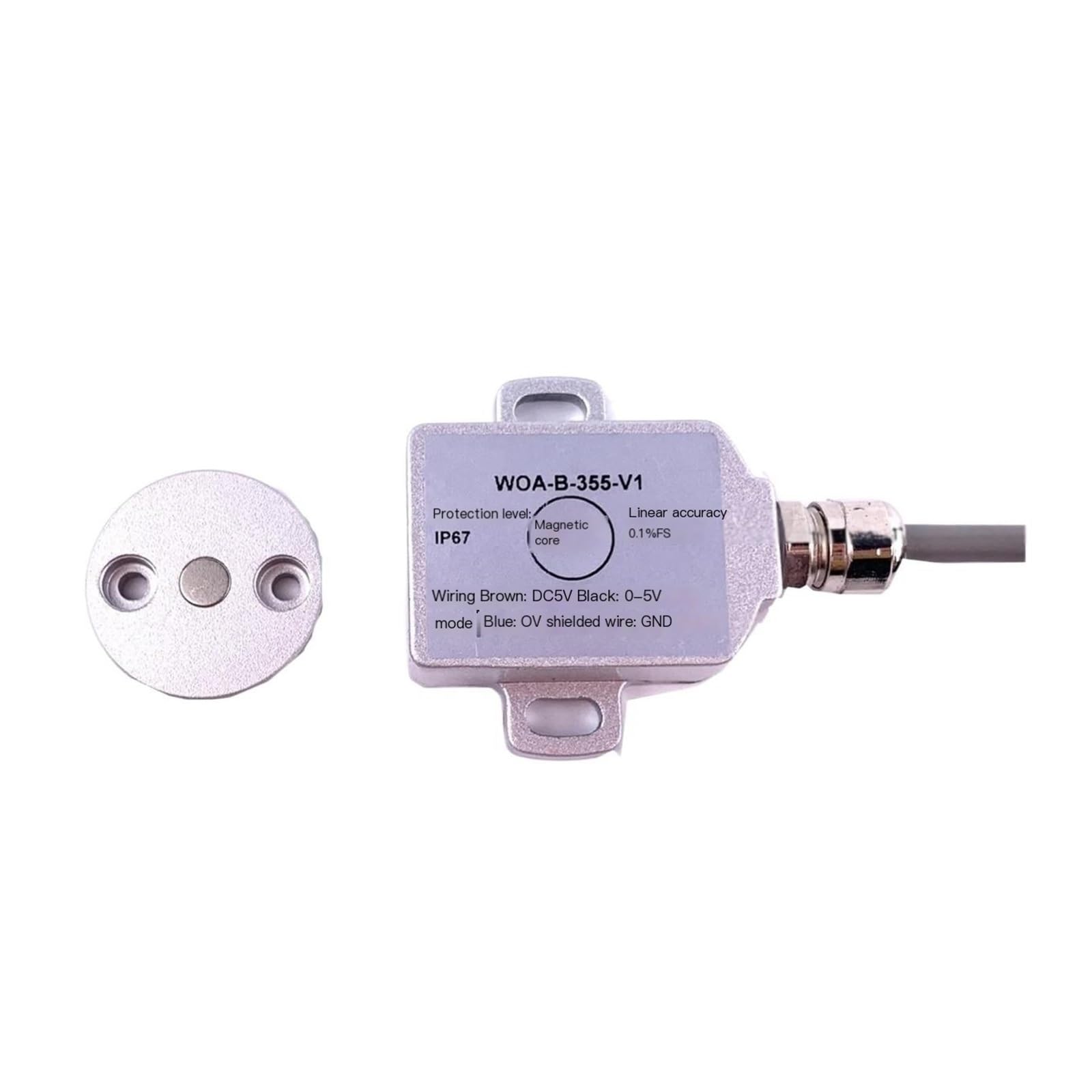 WOA-B Hall-Sensor Berührungsloser 0-355-Grad-Winkelwandler(WOA-B-V1 0-5V-12-24V)