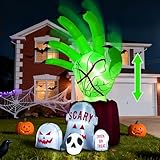Garma 8.6 FT Halloween Inflatables Decorations Outdoor - Zombie Hand Animated Blow Ups Yard Decoration Animatronic Inflatable with Built-in LEDs for Halloween Party, Yard, Garden, Lawn Decor