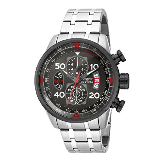 Invicta Relógio masculino aviador analógico quartzo japonês prata, dourado, preto (modelo: 12704, 28898, 28899), Prata, 17204