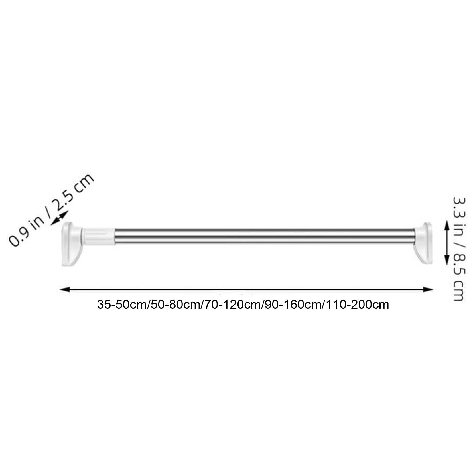 Duschspannstange, Erweiterbare Spannvorhangstange Ohne Bohren, Spannstange Robuste Gardinenstange, Kleiderstangenstange für Kleiderständer, Federvorhangstange(Size:110-200cm)