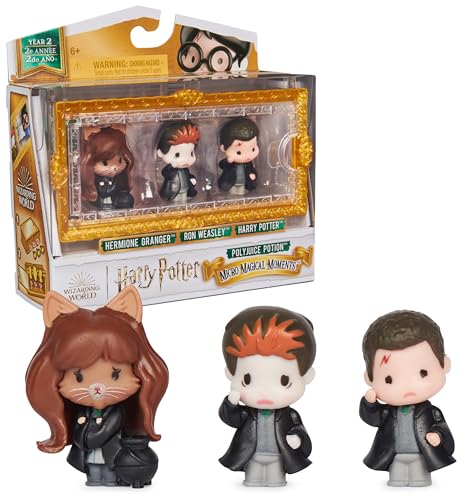 Wizarding World Harry Potter – Micro Magical Moments Lot de figurines de collection « Vielsaft-Trank » avec Harry, Hermione, Ron et boîte de présentation, jouet pour enfants à partir de 6 ans, article