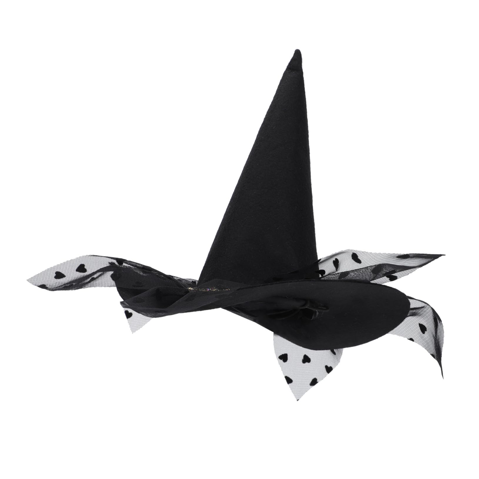 Alasum 1Pc Black Pet Witch Hat Creative Festival Headdress for Dogs Cats Comfortable Material Unique Design for Halloween Cosplay Parties Photography Prop Delicate Pet Accessory