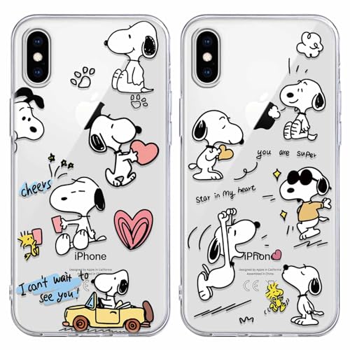 2 pezzi Cover per iPhone XS Max 6.5 Custodia Morbide Cute Cartone Animato Disegni Trasparente Opaco Bumper Ultra Sottile Antiurto Protettivo Case per XS Max silicone tpu