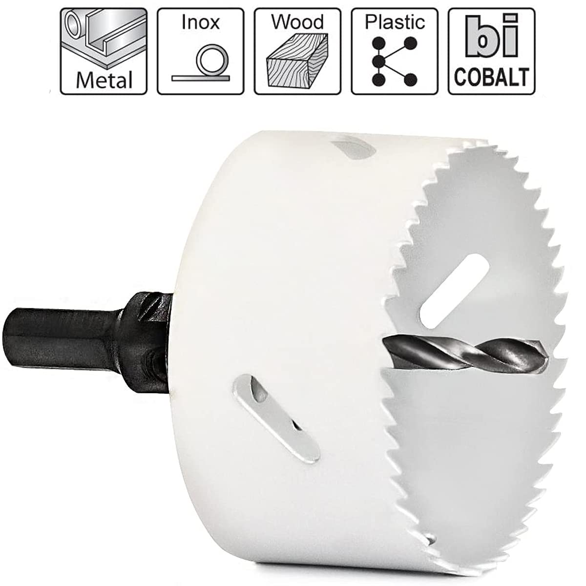 Zestaw 9 wierteł i otwornic, zestaw otwornic bimetalicznych do stali nierdzewnej, drewna, metalu (22 mm, 29 mm, 35 mm, 44 mm, 57 mm, 68 mm)