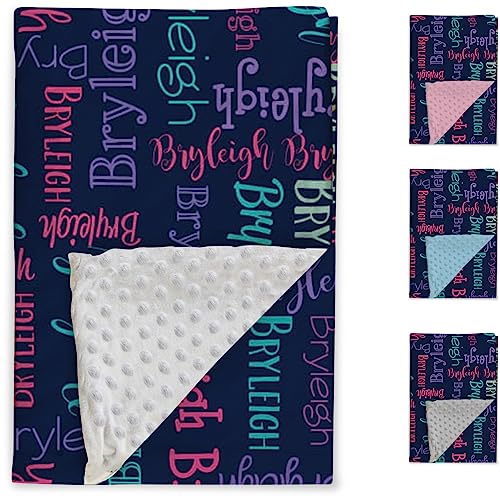 Image of Custom Baby Blanket - Personalized Names Design - Soft Plush Blanket with Double Layer Dotted Backing for Boys Girls Color04(47x60 inches)
