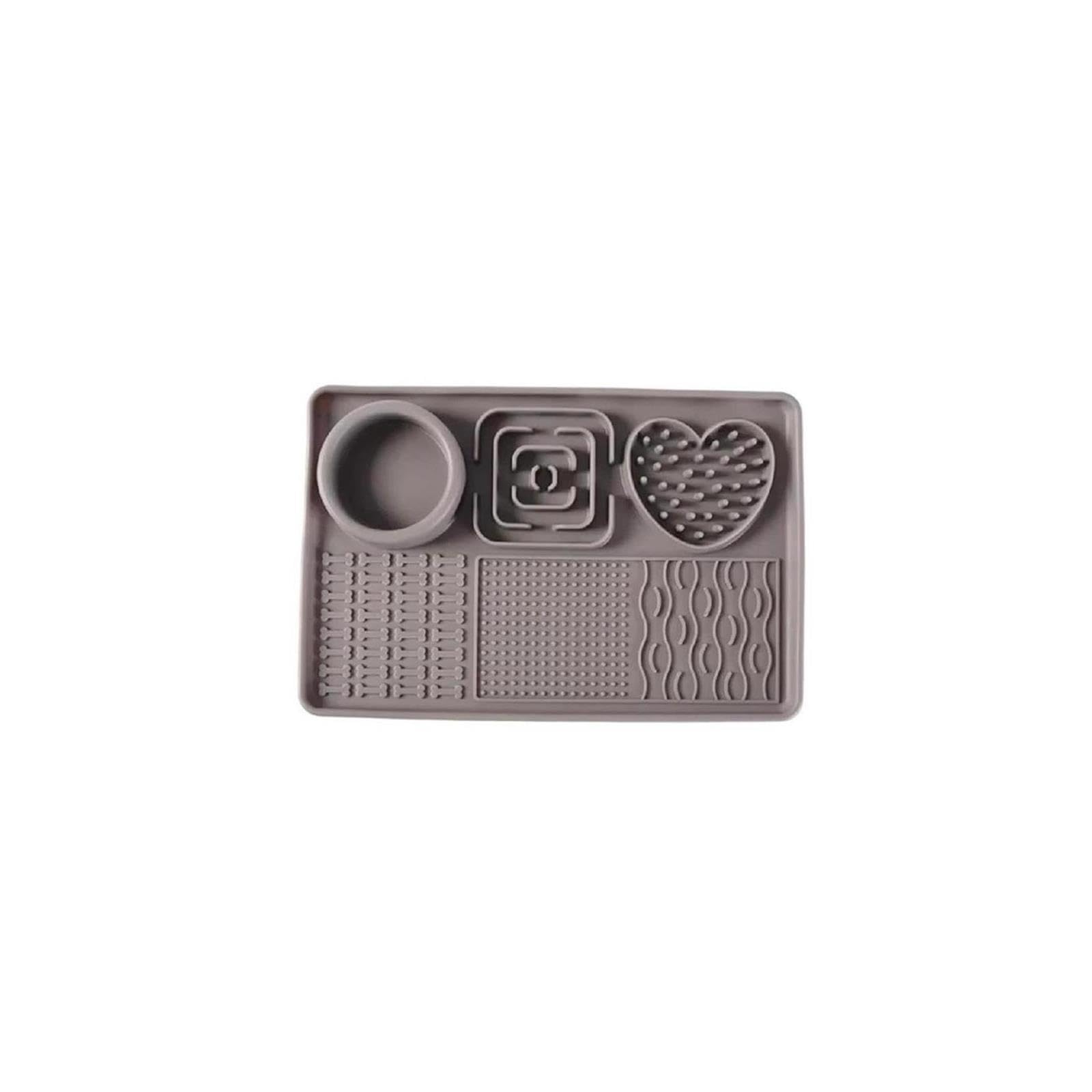Silikon-Leckmatte for Haustiere, Slow-Feeder-Leckpad(Gray)