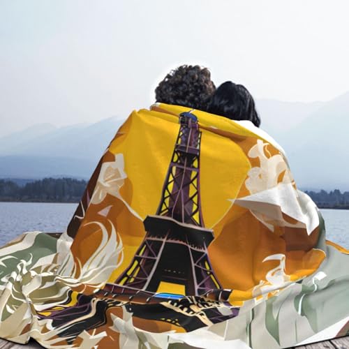 Couverture Tour Eiffel en flanelle douce pour canapé et lit - 7