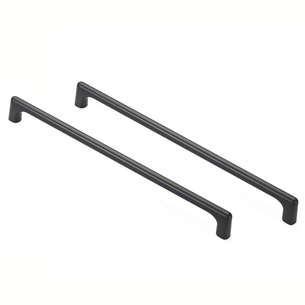 Dreneco 2 Pack Cabinet Handles Cupboard Handles Drawer Handles Kitchen Door Handles Square Handles (CC:320mm, Titanium Black)
