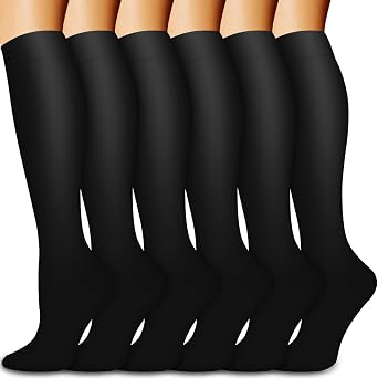 Compression Socks for Women & Men Circulation 6 Pairs 15-20 mmHg is Best Support for Athletic Running,Nurse