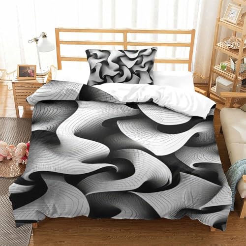 Ensemble de literie stripes 3D avec microfibre super douce haute densité
