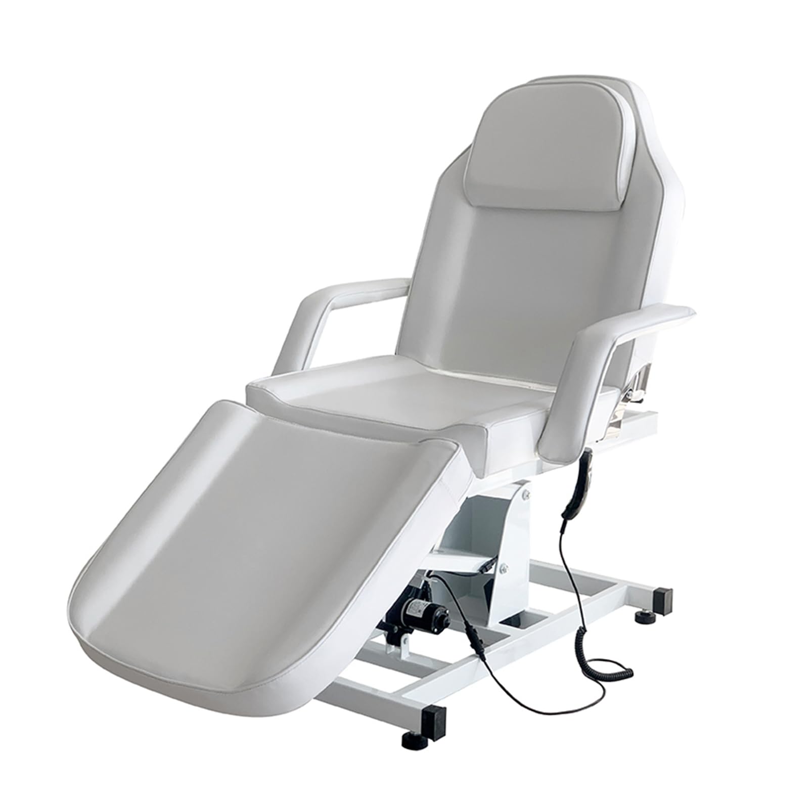 Electric Massage Table 3 Section Adjustable Bed Couch Beauty Salon Recliner Chair Treatment Tattoo Facial SPA Massaging Bed (White)(Includes 2 packages) (White)