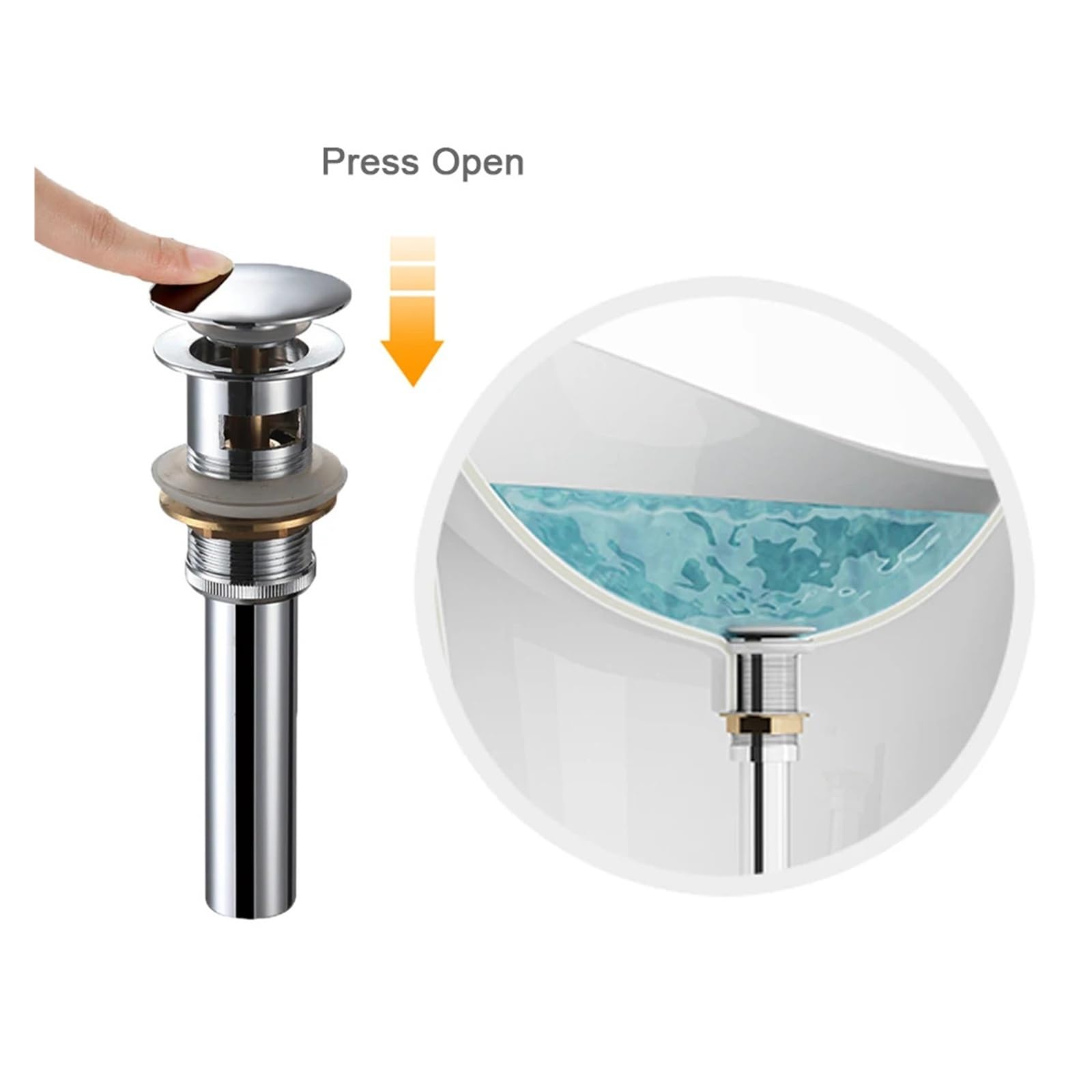 1 pièces salle de bain bassin bouteille piège Drain ensemble tuyau noir évier Pop Up bouchon fait lavabo Siphon Pour Bain(Gold No overflow)