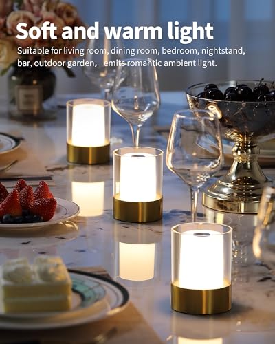 Image of 4 inch Bronze Cordless Table Lamp Set of 2, Outdoor Rechargeable Lamp