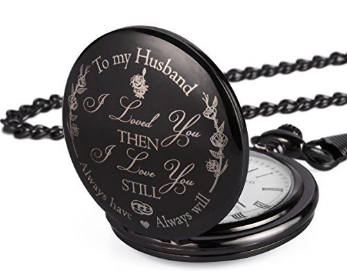 Fj Frederick James Anniversary Gift's For Him I Anniversary Gift' For Husband - Engraved ‘To My Husband’ Pocket Watch | I Love You Gift For Husband For Birthday I Valentines I Anniversary For Men #TOP5