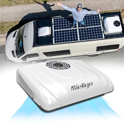 Mieligo RV Rooftop Air Conditioner 12 Volt, Campervan Sprinter 11000BTU 12V Air Conditioner, Rapid Cooling 12 Volt Air Conditioner for Van, RV, Yacht, Golf Carts, Road Machine, Caravan, Buses