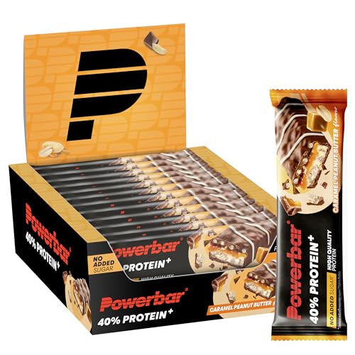 Powerbar - 40% Protein+Crisp - Caramel Peanut Butter - 12x40g - High Protein Riegel - zuckerarm