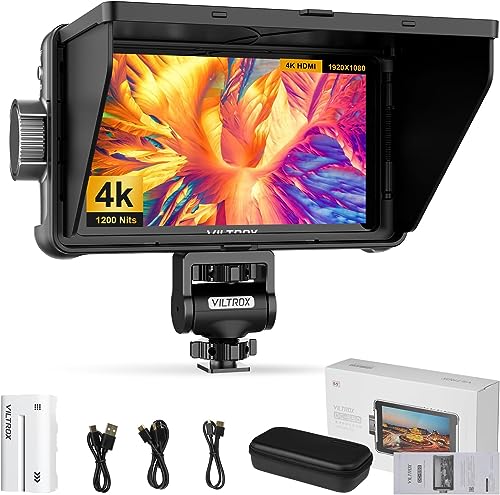Image of VILTROX DC 550 Pro 6 inch Touch Screen DSLR Camera Field Monitor | FHD 1200nit 4K Video External Monitor for Sony Canon Nikon with Sunshade, Battery & Storage Bag, Professional Monitoring Tool