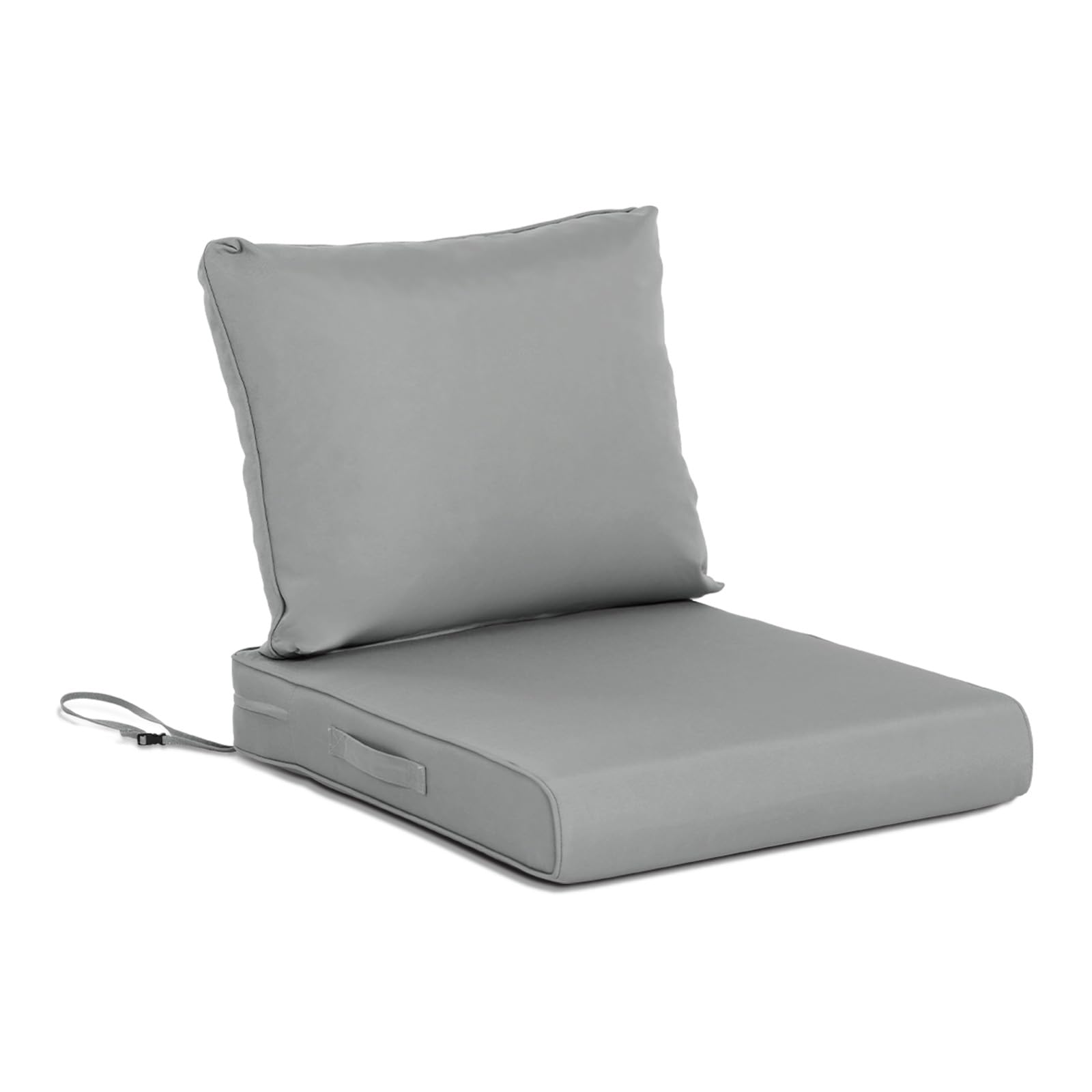bps 25x25 inch outdoor deep seat cushions set- water resistant gray