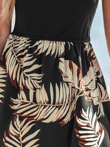 Image of CUPSHE Women Tube Floral Midi Summer Dress Straight Neck Split Hem Tropical Casual Sundress Holiday Vacation Beach Dress