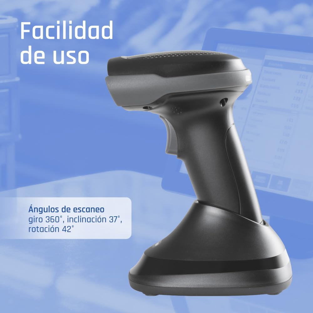 iggual Lector código barras 2D Bluetooth 2.4G base