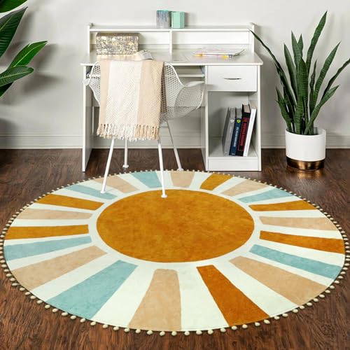 Livebox Boho Rug 6Ft Large Round Rug For Nursery Room thumb #6
