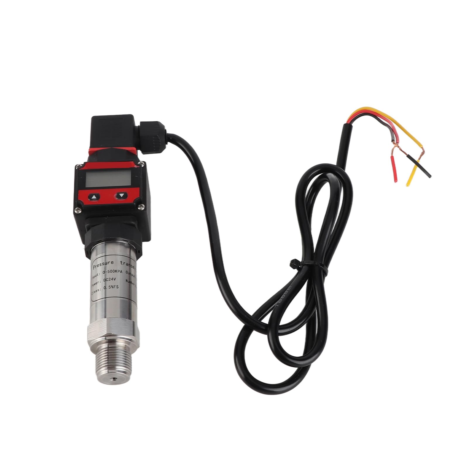 Domary Transmisor de Presión con Pantalla Digital de Aleación Aluminio 0-10 V para Medición Presión Aire y Agua, Construcción Robusta y Confiable (0-500Kpa)