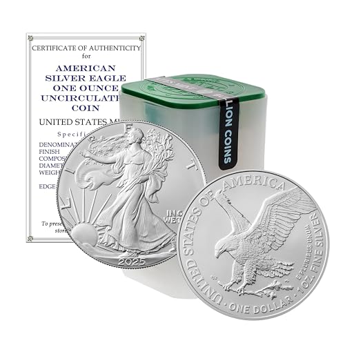 2025 Lot of (20) - 1 oz American Silver Eagle .999 Fine Silver wi...