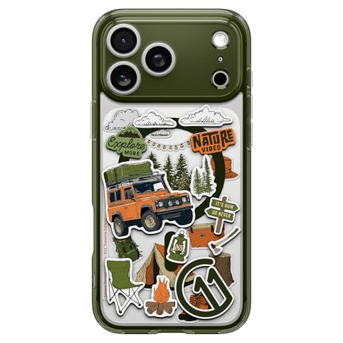 Image of Spigen Ultra Hybrid MagFit Back Cover Case for iPhone 17 Pro, c11 Collection, MagSafe Compatible, Camera Control Covered, 3D Effect with Hexa-Layer Print - PC+TPU | Traverse