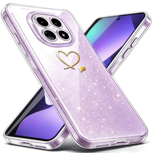 crisant Handyhülle Kompatibel mit Xiaomi Redmi Note 15 4G/ 5G /Poco M8 Weich TPU Anti-Fingerabdruck Hülle Glitzer Absturzsicherung Schutzhülle (Transparent)