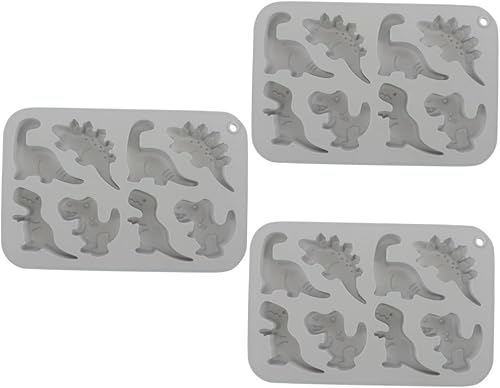 Gadpiparty Molde de silicona para dinosaurio, bandeja azul, molde de mantequilla, bandeja para muffins, molde para hacer jabón, cortador de