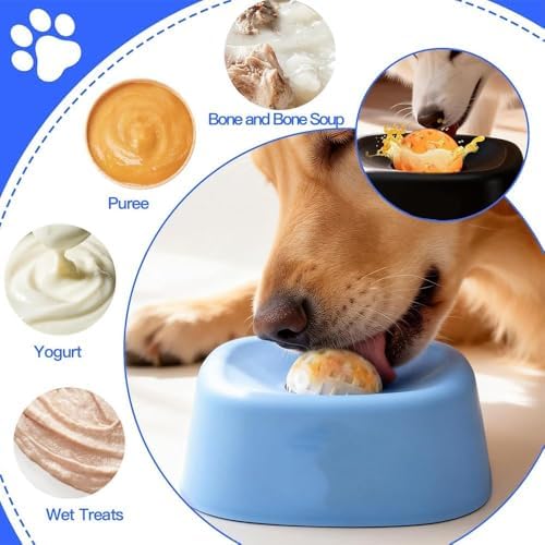 Slow-Feed Liquid Dog Bowls, Flow Water & Treat Feeder for Drinking, Spill-Resistant Dog Hydration Bowl with Anti-Slip Base, Easy Clean, Suitable for Yogurt, Broth, Purees (Black) - 5