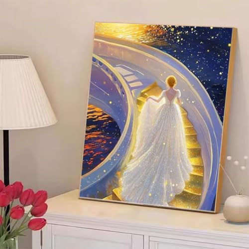 Broderie au Point de Croix et Diamond Painting Fille en strass de cristal