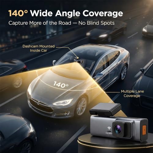 Image of Golens T3-B1V Dash Camera for Car (New Launch) | Front 2K Recording | Starlight Night Vision | WiFi Dashcam with App Control | 1.47 inch Display, 140 Wide Angle