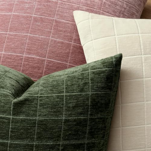 Image of MIULEE Dark Green Plaid Decorative Throw Pillow Covers 18x18 Set of 2