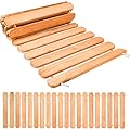 La Vane 12 Feet Wooden Garden Pathway, 22 inch Extra Wide Outdoor Roll Out Wood Straight Walkway, Decorative Patio Boardwalk Path, Weather-Resistant Roll Up Beach Road Floor, Wedding Party Pathways