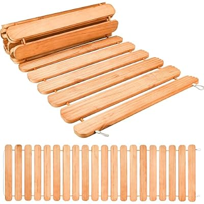 La Vane 12 Feet Wooden Garden Pathway, 22 inch Extra Wide Outdoor Roll Out Wood Straight Walkway, Decorative Patio Boardwalk Path, Weather-Resistant Roll Up Beach Road Floor, Wedding Party Pathways