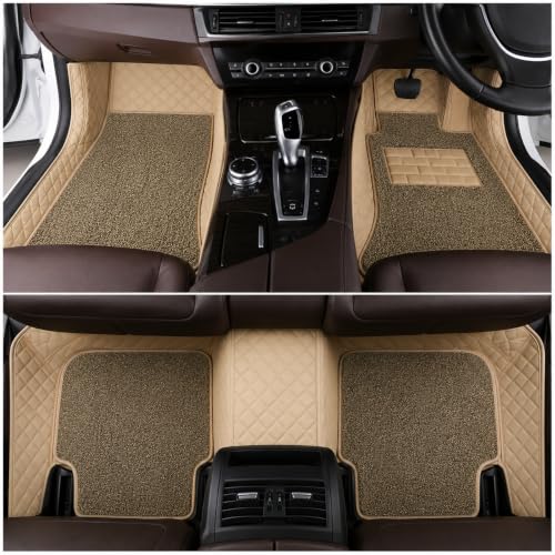 Image of Mr Mattie 7D Car Floor Mats Compatible with Skoda Fabia (2015 Onward), Beige