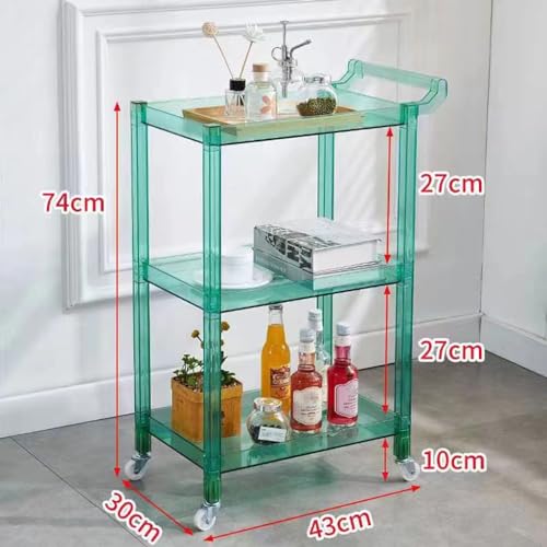 Carrito de bar de 3 niveles en acrílico para servicios elegantes en el comedor 2