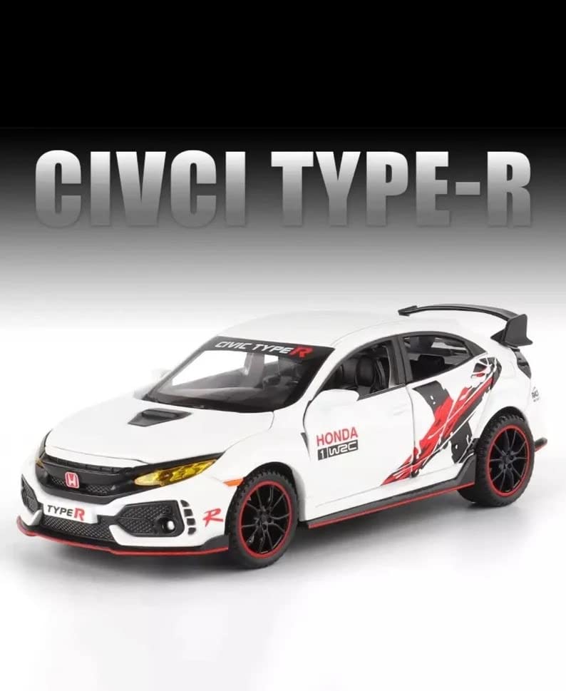 Image of Invite Enterprise Car For 1:32 Honda Civic Type-R Diecast Toy Vehicle Metal Pull Back Die-Cast Car Model Car With Openable Doors, Light And Sound For Kids Adults Gift?Colors As Per Stock?