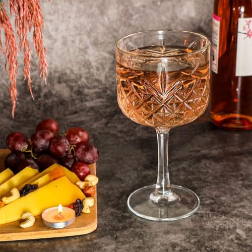 Image of Gin Glass Set - 2 Pieces, 500ml Crystal Clear Glasses - Elegant Lead-Free Crystal Drinkware for Gin, Cocktails & Spirits - Durable, Dishwasher Safe Barware