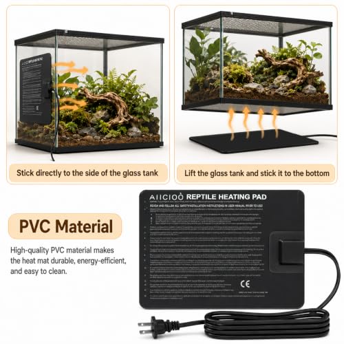 Image of Aiicioo Reptile Heating Pad - Hermit Crab Heater Heat Mat for Reptiles Snake Lizard Terrarium 8 Watt (Pack of 4)