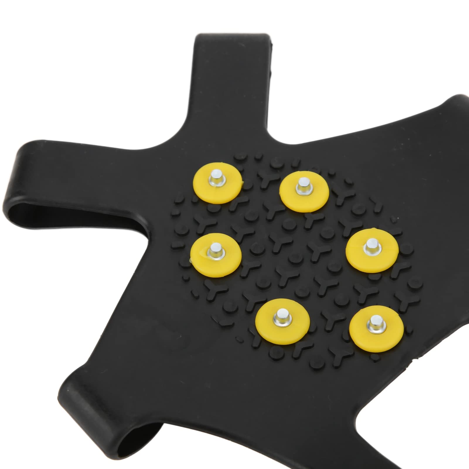 Crampons d'escalade sur Neige en Plein Air, 10 Dents, Pointes de Chaussures Antidérapantes, Large Application, Acier Inoxydable, Noir