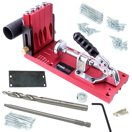 Image of TITMAN EDGE Pro 4 Port Pocket Hole Jig, Drill Bit & 150mm Drive Bit & 50 Screws