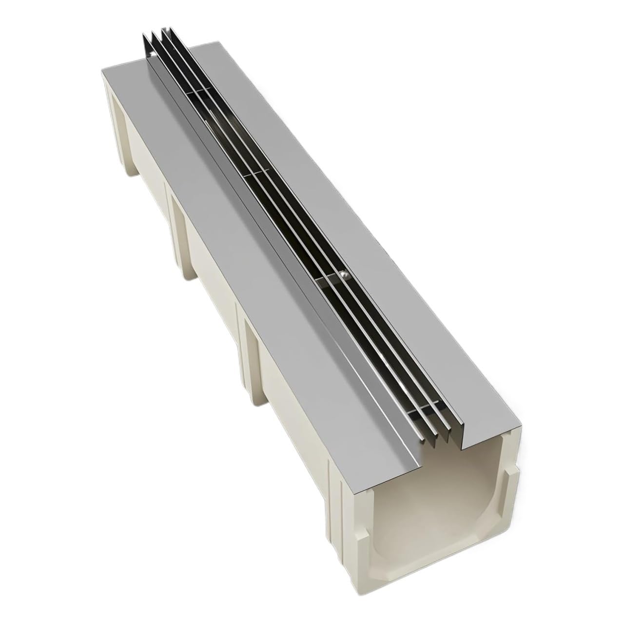 kratka odpływowa, Liniowy system odpływowy z rusztem ze stali nierdzewnej(100x27x25cm/39.4x10.6x9.8in)