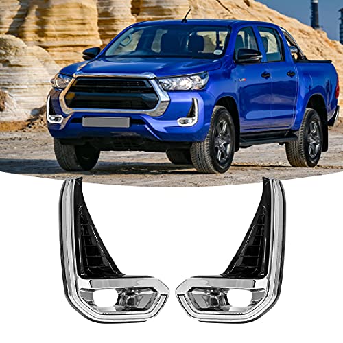 VGETTING LED Daytime Running Lights For Toyota Hilux Revo Rocco 2020-2022 Fog Light Replacement Turn Signal Lamps Chrome Trim DRL For Hilux Front Bumper Light