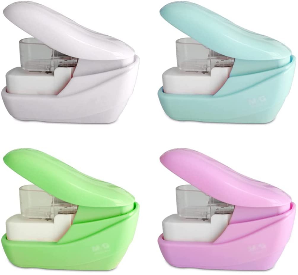 Grapadora De Oficina Grapadora de grapadora pequeña grapadora pequeña grapadora sin tapiz for libros de grapado de papel, grapadora de escritorio for oficina de escritorio Grapadora Para Hogar(4pcs)