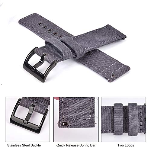 Image of Ritche Christmas Gift Canvas Vintage Quick Release Watch Band 18mm 20mm 22mm 24mm Replacement Watch Straps for Men Women, White Elephant Gifts, Stocking Stuffers for Men, Father's Day gifts
