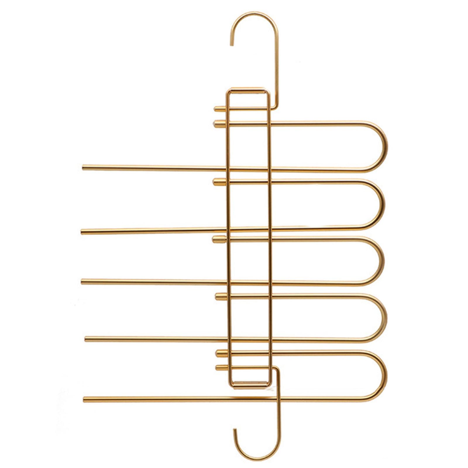 Trousers Hangers Trouser Rack Hanging Storage Pants Space Saving(Gold)